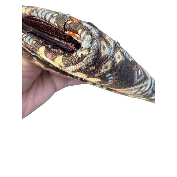 Vera Bradley Canyon Tri Fold Wallet Brown Floral Card Slots Magnetic Clasp - Picture 2 of 5